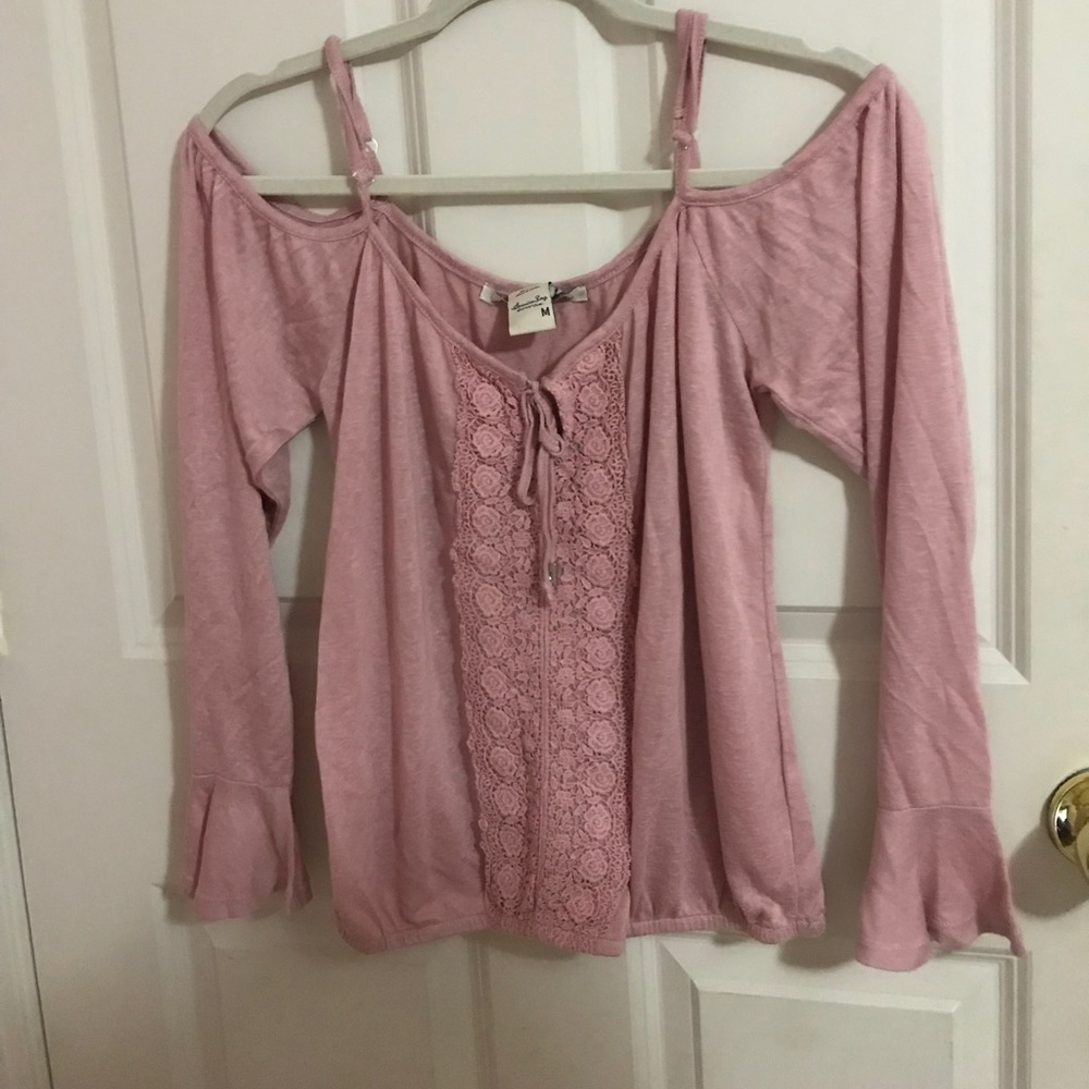 Pink off the shoulder shirt